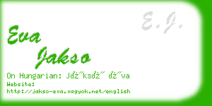 eva jakso business card